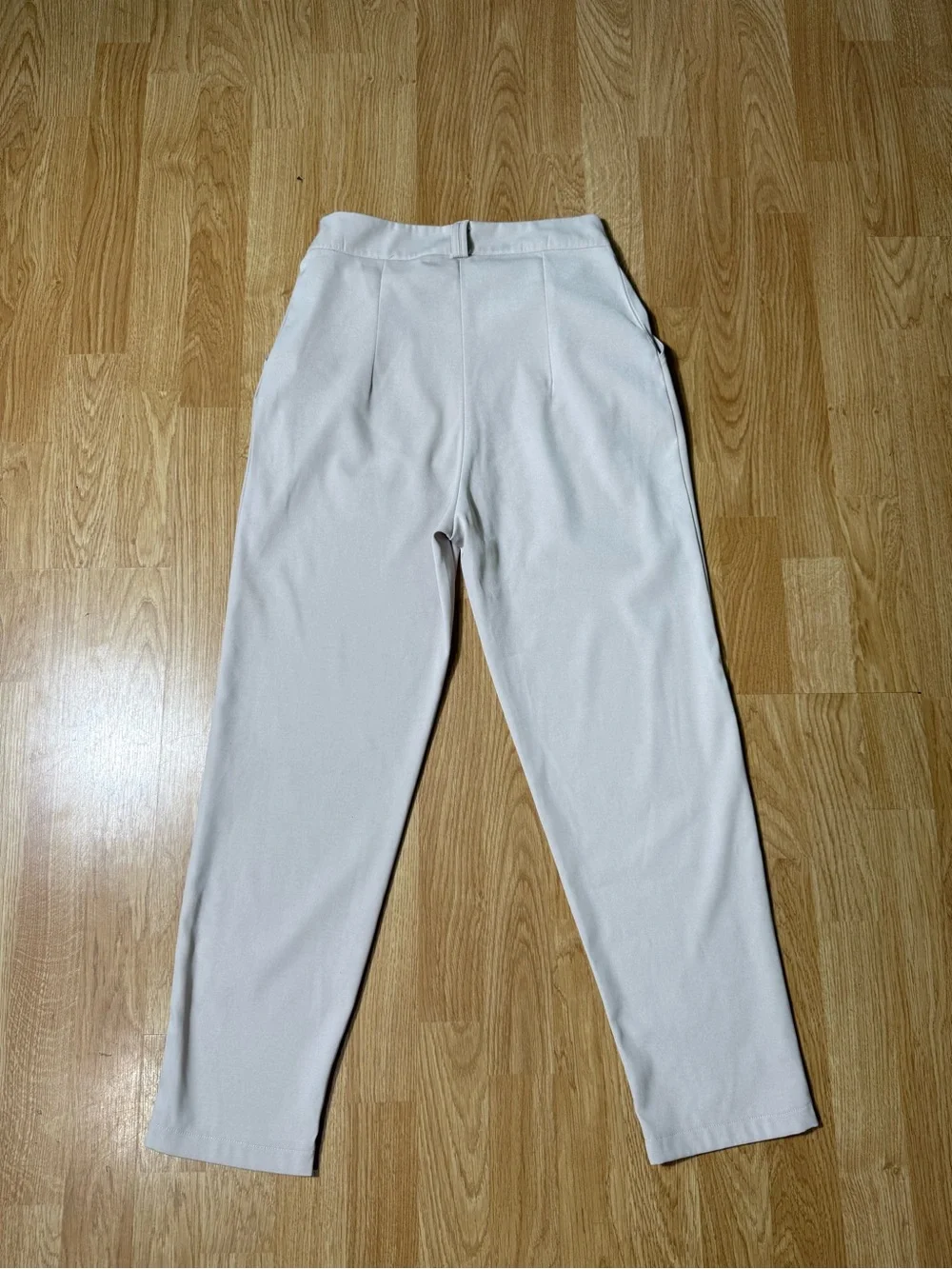 Sleeveless Pocket Shirt & Tailored Pants Set - Light Beige - Size S